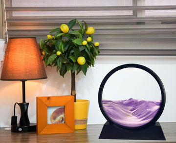 SANDCLE Moving Sand Art 3D Deep Sea Sandscape - 7" Purple Glass Decor