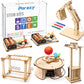 Poraxy 5 Set Stem Science Kits For Kids Age 8-12, Wooden Building Stem Projects 8-10, 3D Puzzles, Experiment Circuits Model, Toys For Ages 8-13, Gifts For Boys And Girls 6 7 8 9 10 11 12 13 Years Old