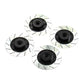 Hobbypower Aluminum 12mm Hex Hub Wheel Tires Brake Disc for 1/10 On-Road Car XI D3 D4 (Pack of 4,Black & Sliver)