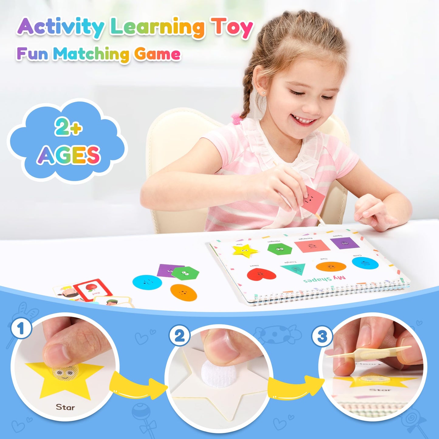 Preschool Learning Activities, Montessori 32 Thems Busy Book For Toddlers Ages 2-6, Education Toys For Kids, Alphabet Learning T
