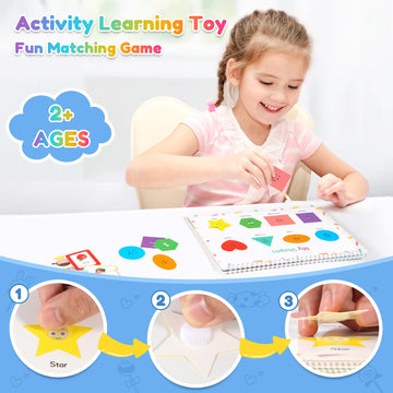Preschool Learning Activities, Montessori 32 Thems Busy Book For Toddlers Ages 2-6, Education Toys For Kids, Alphabet Learning T