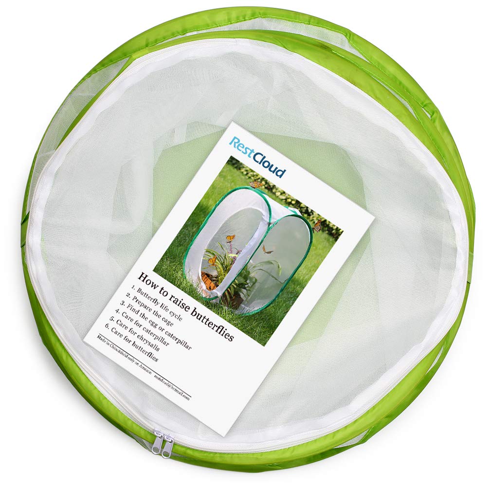 20 Large Butterfly Habitat, Giant Collapsible Insect Mesh Cage Terrarium Pop-Up 12 X 20 Tall