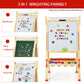 Eaq Easel For Kid,Height Adjustable Wooden Art Easel,Whiteboard Chalkboard With Paper Roll Holder,Letters And Numbers Magnets An
