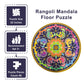 Kulture Khazana Rangoli Mandala Floor Puzzle - 48 Pieces, Cardboard, 32" Colorful Giant Puzzle for Holi & Diwali