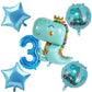 FI  FLICK IN 6 Pcs Dinosaur Theme Birthday Decorations 3rd year Jungle Theme Decoration Cute Baby Dino Foil Balloon Theme For K