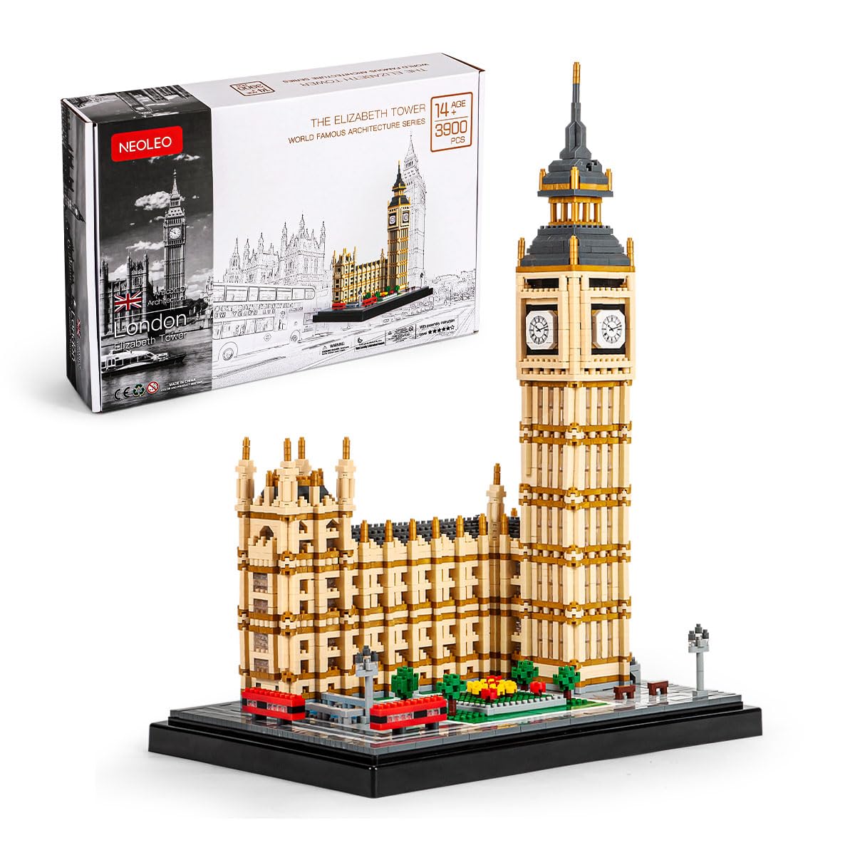 NeoLeo Real Big Ben Micro Building Blocks Set (3900+PCS) - World Famous Architectural Model Toys Gifts for Kid and mature-themed