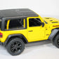 Kinsmart 2018 Jeep Wrangler Rudicon Hard Top Yellow 5'' 1:34 Scale Die Cast Metal Model Toy W/ Pullback Action