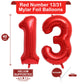 LHOAVWE 40 Inch Red Number 13 Foil Mylar Balloons - Giant Jumbo Helium Birthday Party Decorations