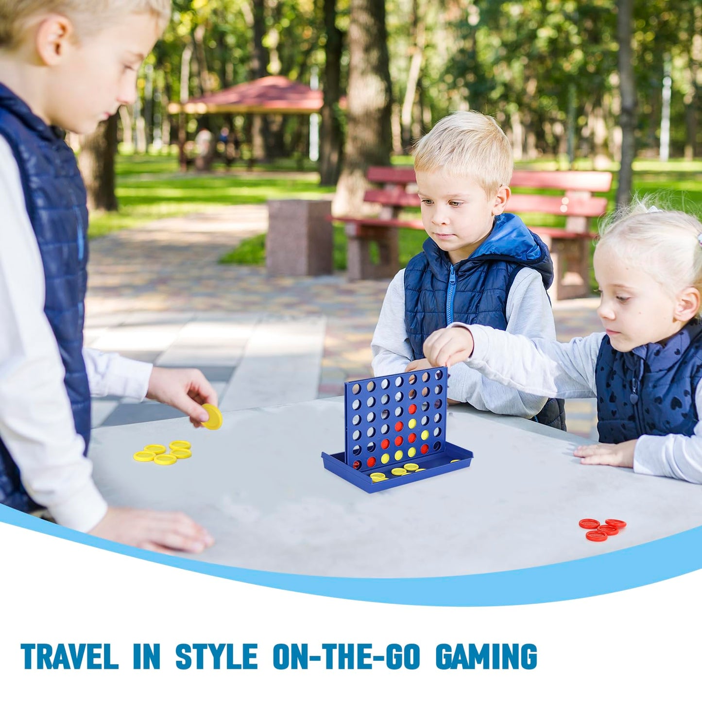 Pedolini 4 In A Row Connect Game Travel Board Game (Small) Mini 7X4.8 Inch