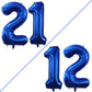 Goer Number 12 Balloons For 12Th Birthday Sweet 12 Party Decorations,42 Inch Jumbo Foil Helium 21 Balloons For 21St Birthday Party Decoration (Blue)