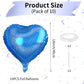 Biapian Dark Blue Heart Balloons, 10Pcs Glitter Blue Heart Shape Balloons, 18Inch Love Foil Balloons Helium For Boys Men Valenti