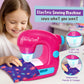 TUZT Mini Sewing Machine Toy Kit for Kids, 22pcs, Portable, Small, Pink, Model TF-FRJ-TY007194H, Gift for Ages 4-12