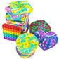 10Pcs Random Silicone Tie-Dye Push Pop Bubble Fidget Toy, Autism Special Needs Stress Reliever, Squeeze Sensory Tools To Relieve