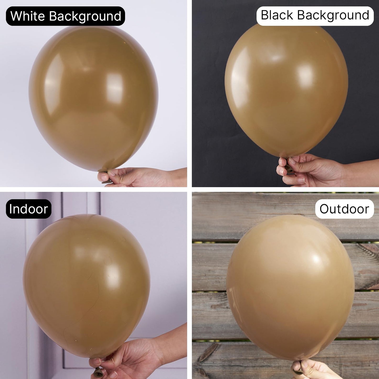 Partywoo Coffee Brown Balloons, 120 Pcs Boho Brown Balloons Different Sizes Pack Of 18 Inch 12 Inch 10 Inch 5 Inch Brown Balloons For Balloon Garland Or Balloon Arch As Party Decorations, Brown-F09