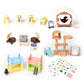 TQQFUN Hamster Figures Playset - 33 PCS Educational Pet Care Toys, Small, Multicolor, Durable ABS Material