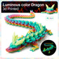 Meet Gladness 30 In 3D Printed Dragon, 30Inch Dragon,3D Dragon Toy,Large Dragon Present,Ariculated Crystal Dragon(Luminous Rainb