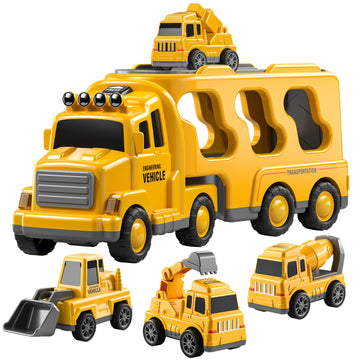 TEMI Construction Truck Boy Toys for 3-5 Year Old Toddlers - Toys for 3 4 5 6 7 Years Old Engineering Transport Vehicle Carrier 