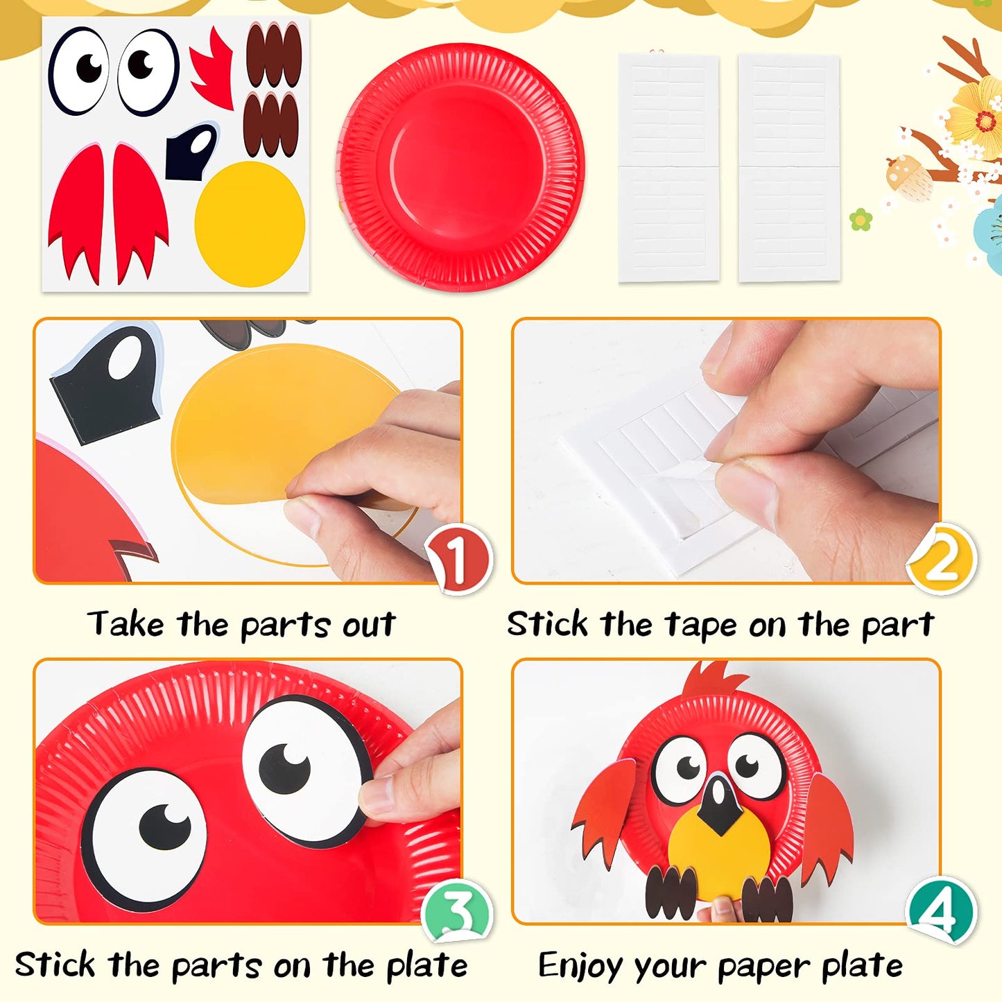V-Opitos Arts And Crafts Kits For Kids, 12 Pack Simple Animal Paper Plate Crafts For Toddler Age Of 2, 3, 4, 5 Years Old, Fun Preschool Classroom Activity Project For Boy & Girl