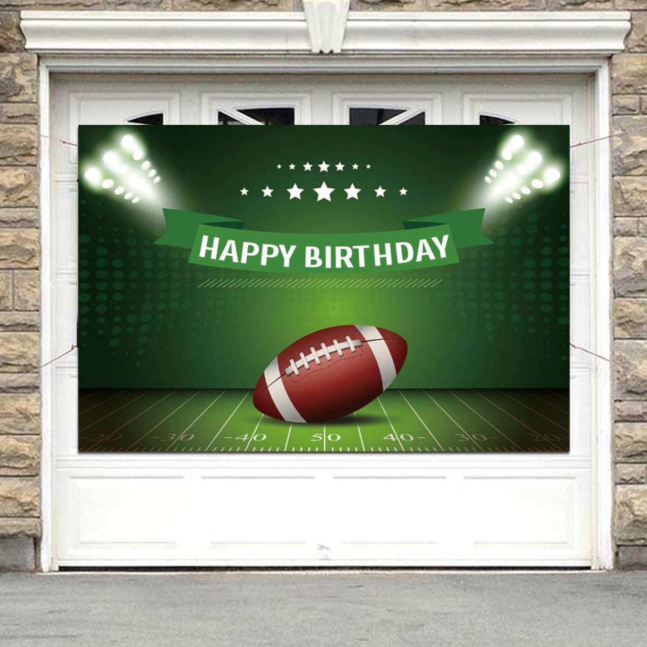 ssailue decor Football Banner – 5x3 ft Vinyl Party Decoration, Green for Birthday Celebrations