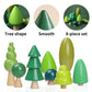 Oessuf 8Pcs Wooden Tree Toy Set Wooden Forest Various Sizes Natural Woodland Trees Creative Toddler Arts Toy