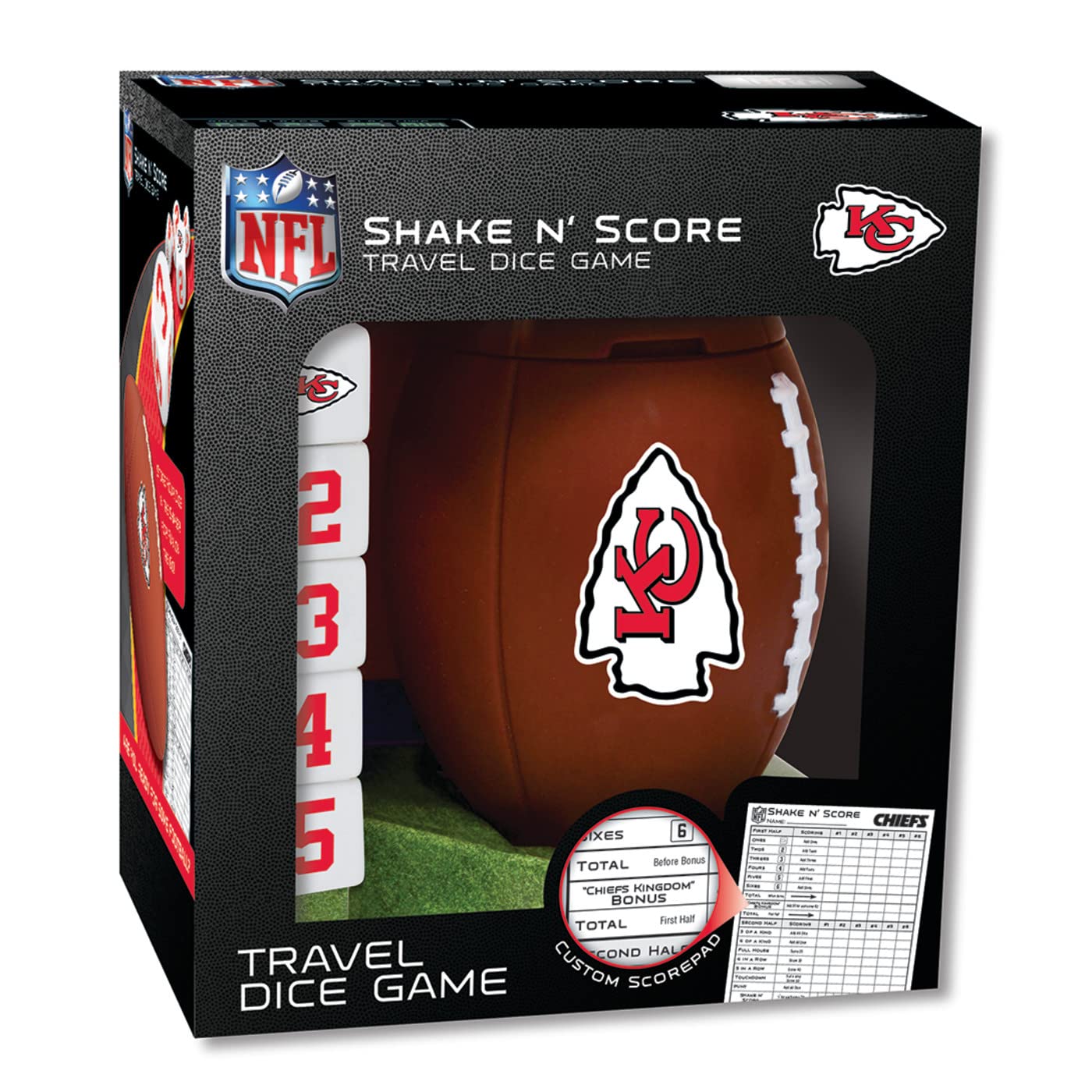 Masterpieces mature-themed Dice Game - Officially Licensed NFL Kansas City Chiefs Shake N' Score