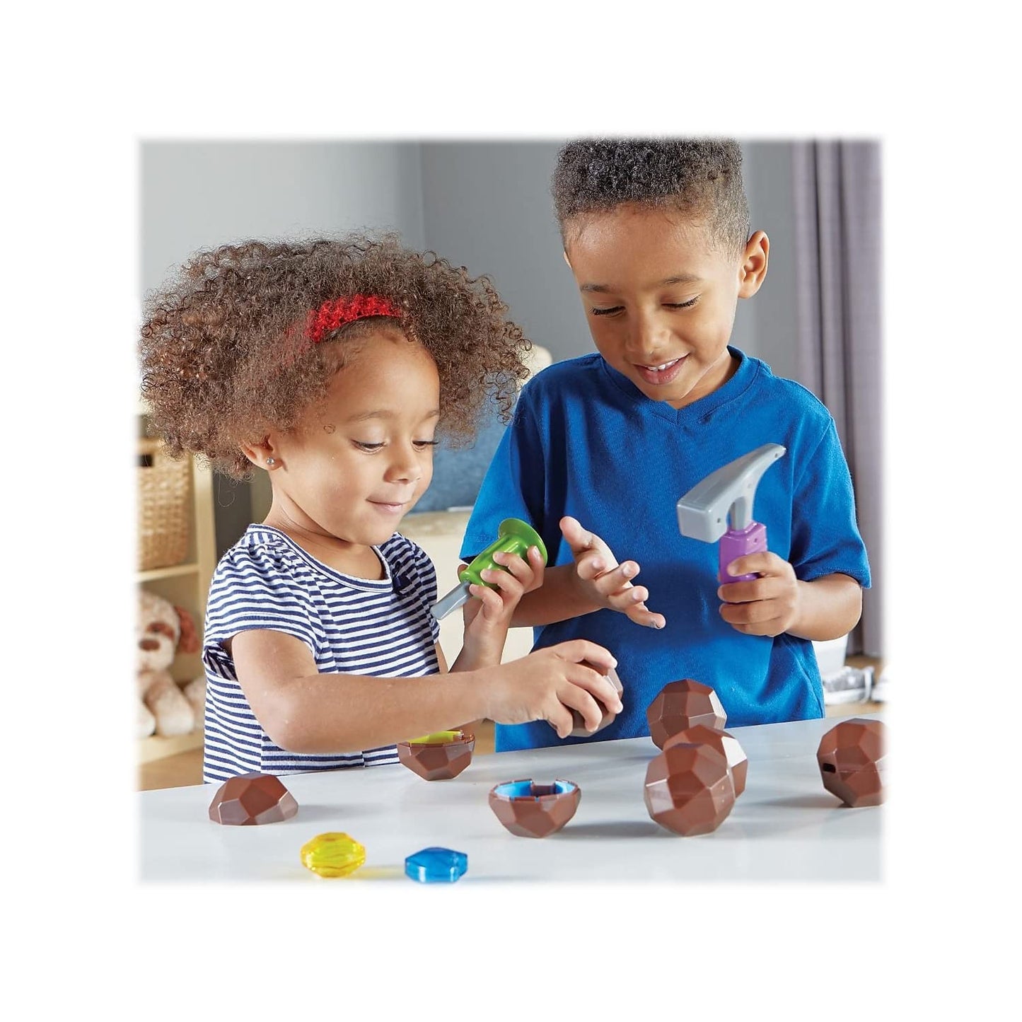 Learning Resources Rock 'n Gem Surprise Activity Set, 19 Pieces, STEM Skills, Ages 3+, Multi-Color, Plastic, Model LER2875