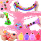 28 Pack Prefilled Valentines Butter Slime With 28 Valentines Day Gifts Cards For Kids, 7 Color & Fruit Charms Diy Valentine Slim