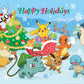 Buffalo Games Pokemon Happy Holidays 100 Piece Jigsaw Puzzle - Large Multicolor Wood - Model 4834 for Family Game Nights
