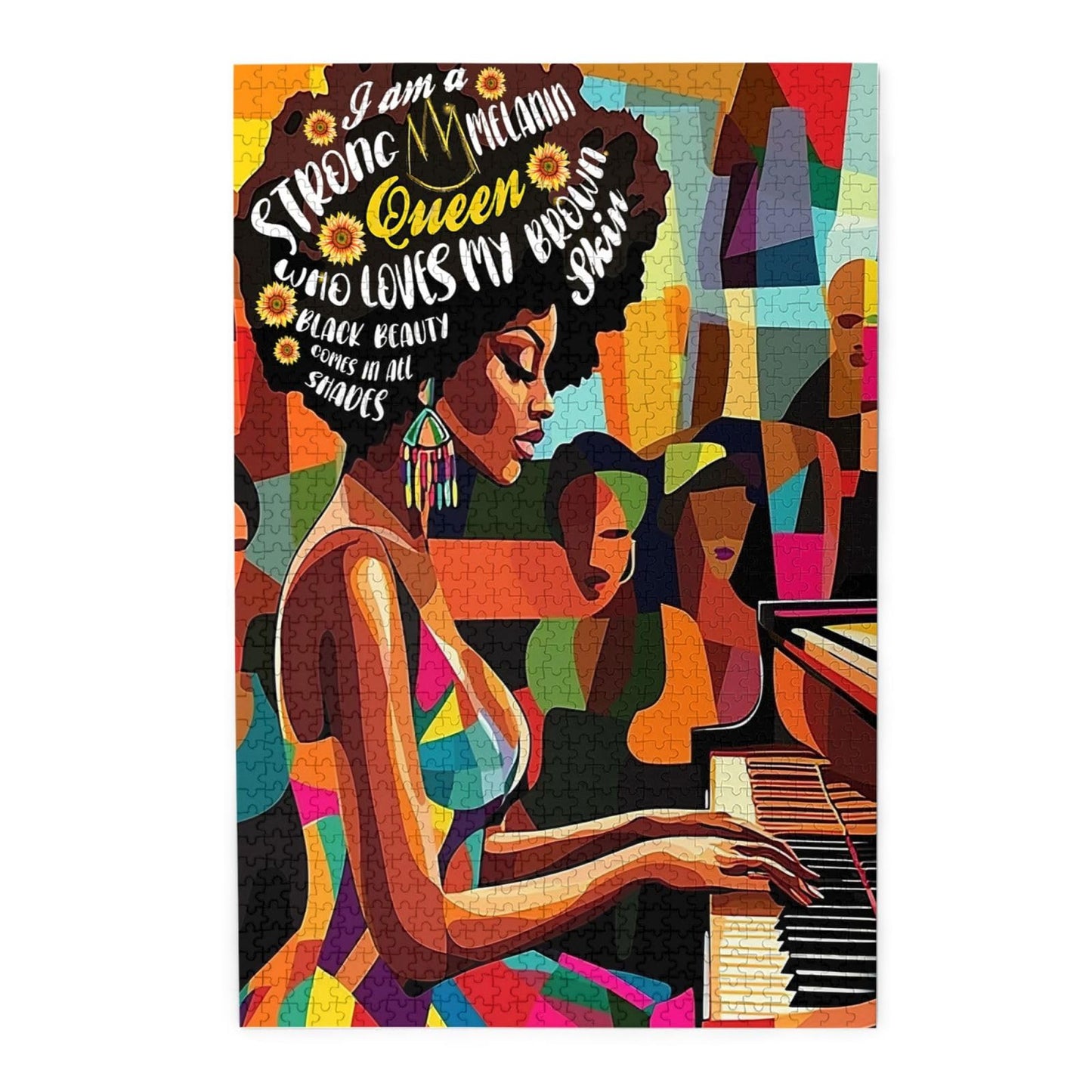 African American Jigsaw Puzzles For Adults 1000 Pieces Abstract Black Women Puzzle Black Queen Playing The Piano Wooden Puzzle F