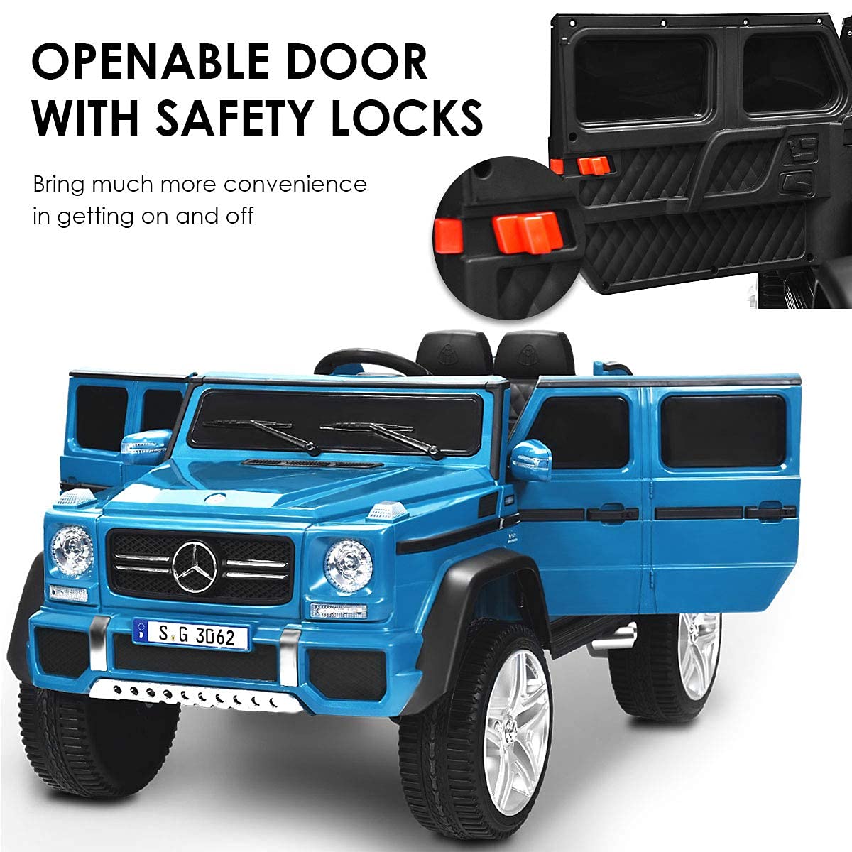 Olakids Kids Ride On Car, Licensed Mercedes-Benz Maybach G650S With Remote Control, 12V Battery Powered Electric Vehicle Driving
