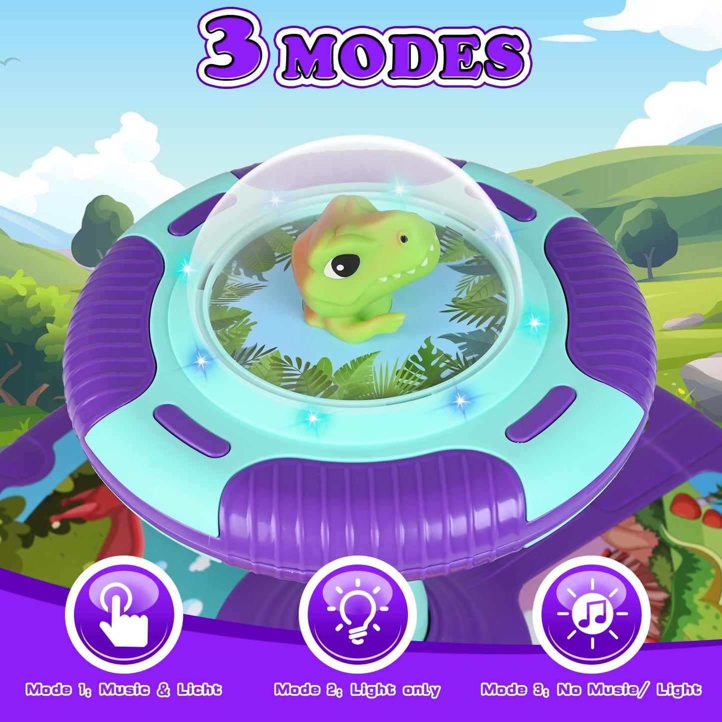 Retroaudio Dinosaur Sit And Spin Toy For Toddlers 1-3 3-5 360Spinning Toys Birthday Gift For Girls Boys, Sit N Spin Toys For Tod