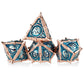 Surpass Dnd Dice 7-Piece Set Metal Dice Set Dragon Eye Dice For Dungeons And Dragons Polyhedra Role Playing Game Set(Blue)