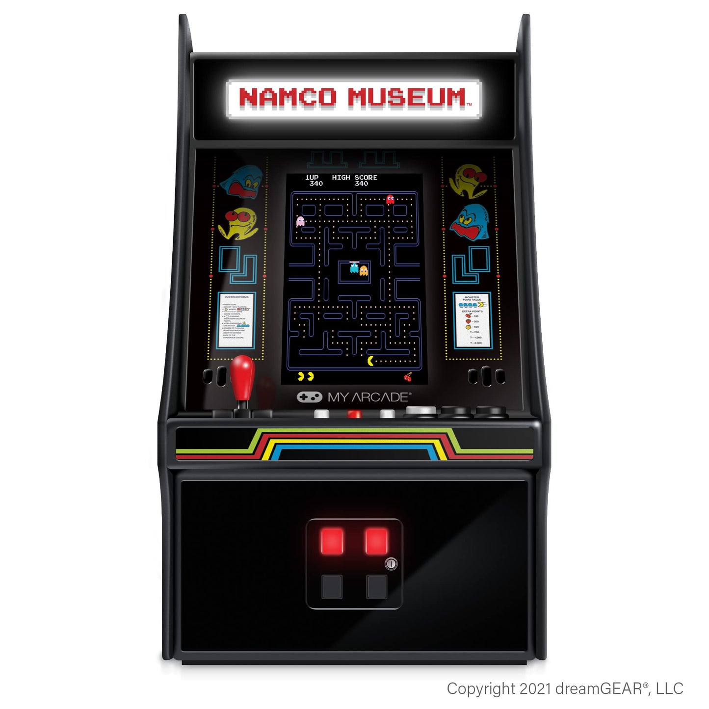 My Arcade Mini Player 10 Inch Arcade Machine: 20 Built In Games, Fully Playable, Pac-Man, Galaga, Mappy And More, 4.25 Inch Colo