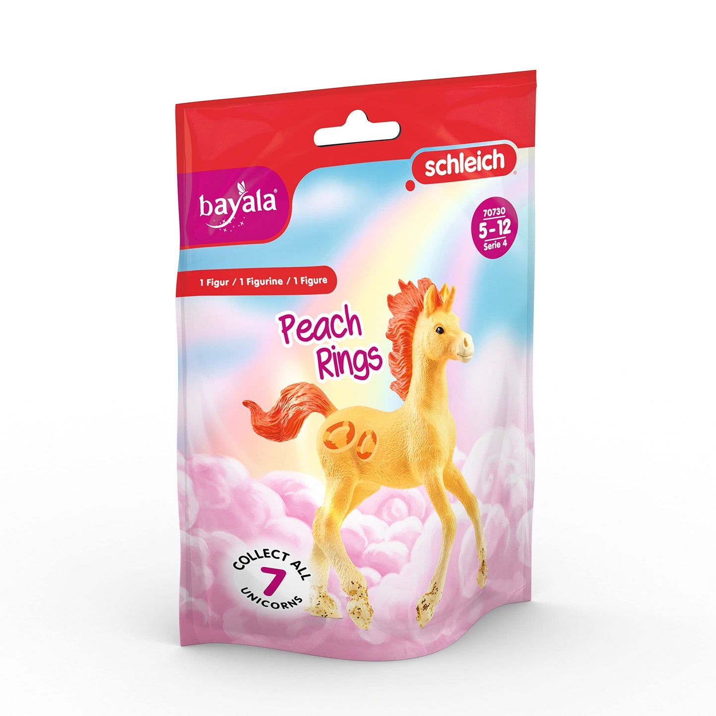 Schleich Bayala, Collectible Unicorn Toy Figure For Girls And Boys, Peach Rings Unicorn Figurine (Dessert Series), Ages 5+