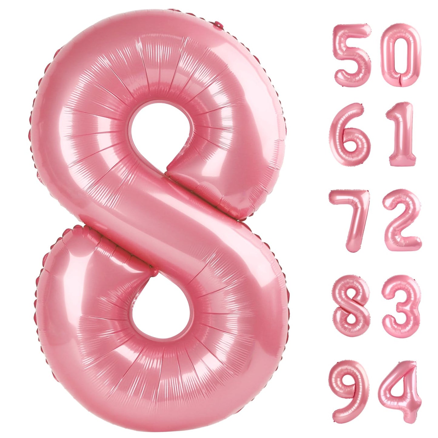 Pearlescent Pink 8 Balloon, Number Balloons 40 Inch, 8Th Birthday Decorations For Girls, Birthday Balloons, Pastel Pink Party Su