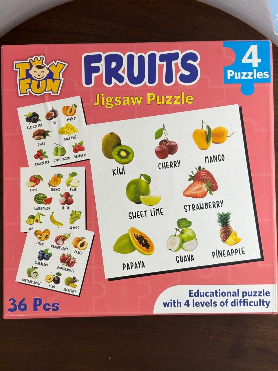 Bricks & Blocks Fruits Jigsaw Puzzle Set | Colorful Fruit Shaped Puzzle | Learning Jigsaw | Montessori Early Learning & Brain De