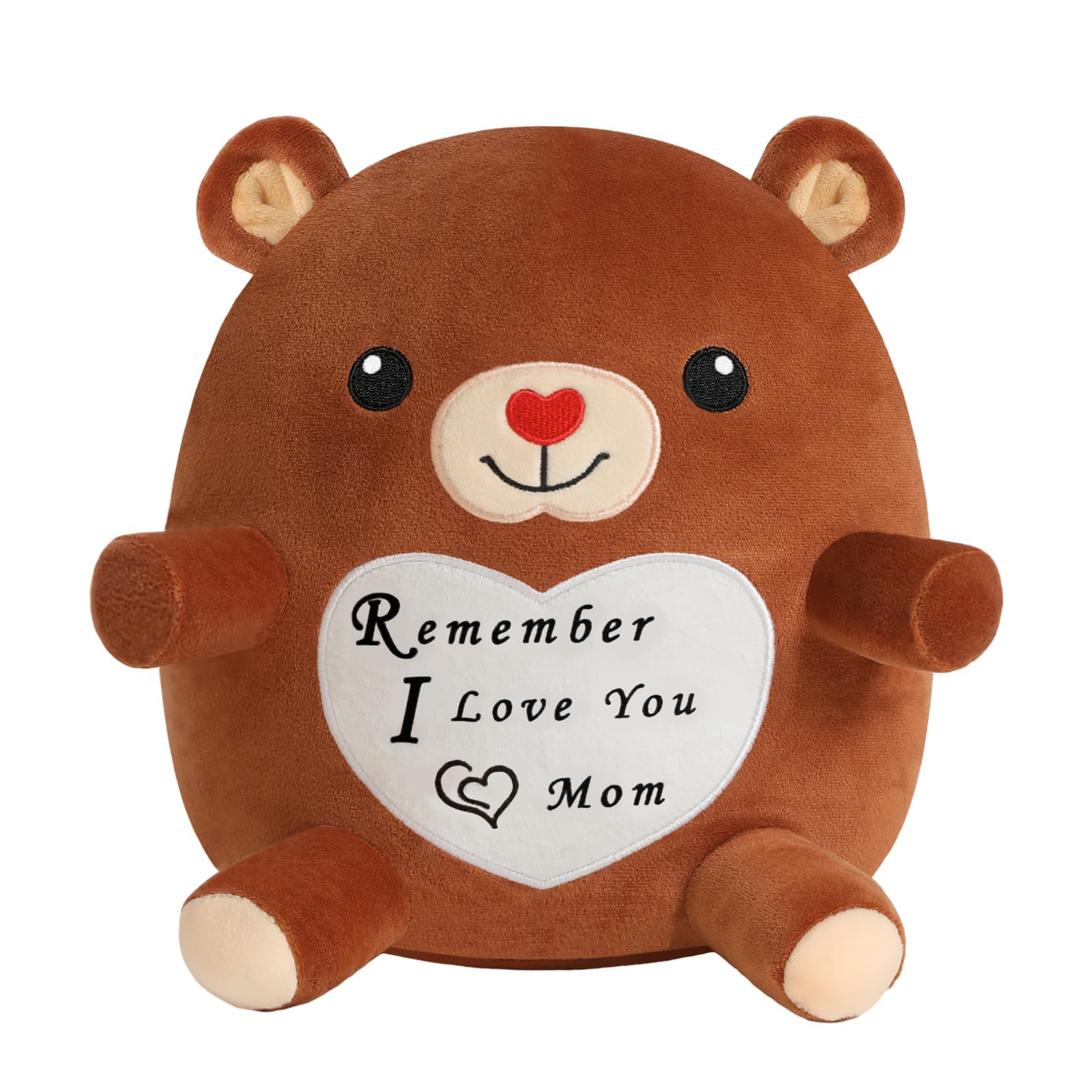 Finebee Lovely Brown Bear Plushie - Soft Stuffed Animal, 10 Inch, Perfect for Mother's Day, Birthday, or Holiday Gifts