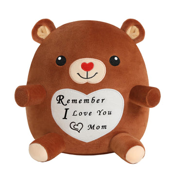 Finebee Lovely Brown Bear Plushie - Soft Stuffed Animal, 10 Inch, Perfect for Mother's Day, Birthday, or Holiday Gifts