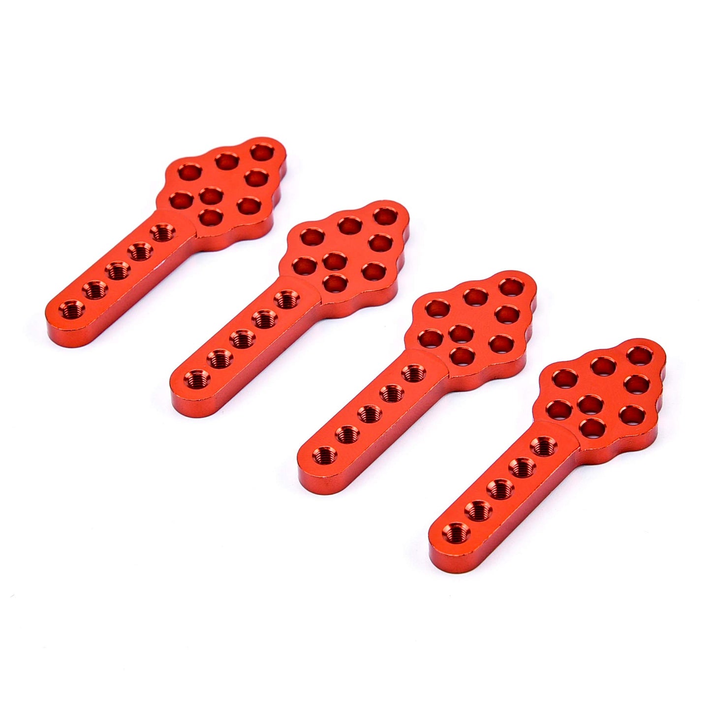 FPVDrone CNC Metal RC Car Shock Absorber Mount Adjust Height Angle Stand for Axial SCX10 90046 D90 D110 RC Crawler Car (Red)