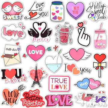 Sushi Valentine Stickers For Kids Adults Love Stickers For Scrapbooking Valentines Day Stickers Waterproof Stickers Bulk(50Pcs)