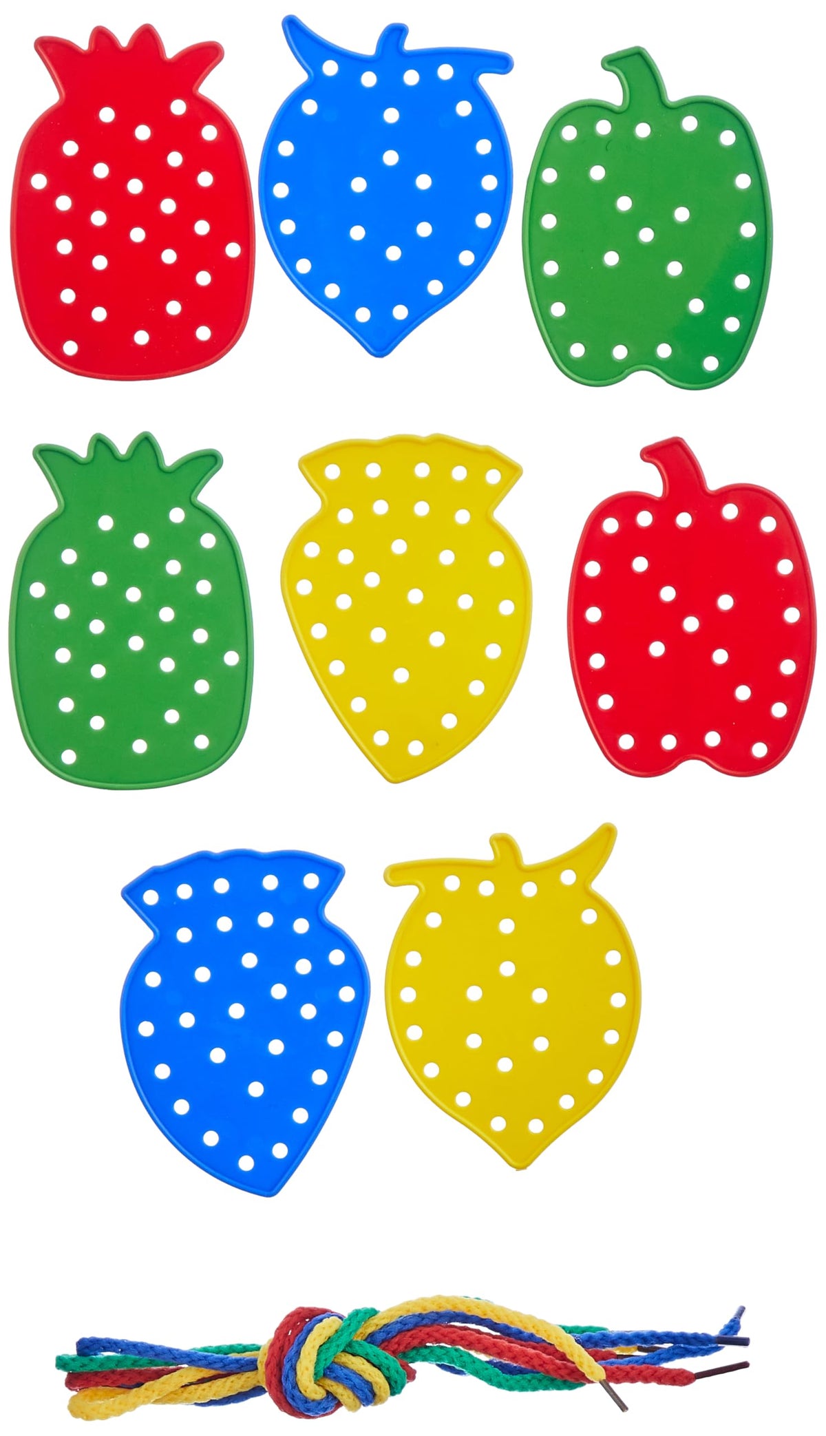 Intra Kids Colorful FruitShaped Lacing Cards Set  Fruits N Threads Fine Motor Skill Toy For Toddlers & Preschool Kids (12Piec