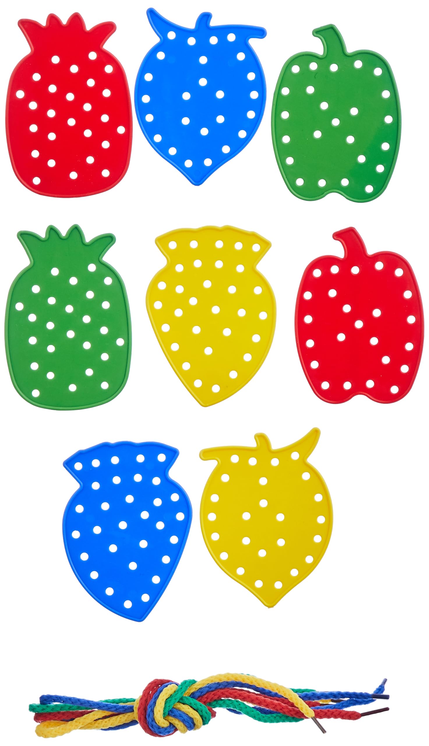 Intra Kids Colorful FruitShaped Lacing Cards Set  Fruits N Threads Fine Motor Skill Toy For Toddlers & Preschool Kids (12Piec