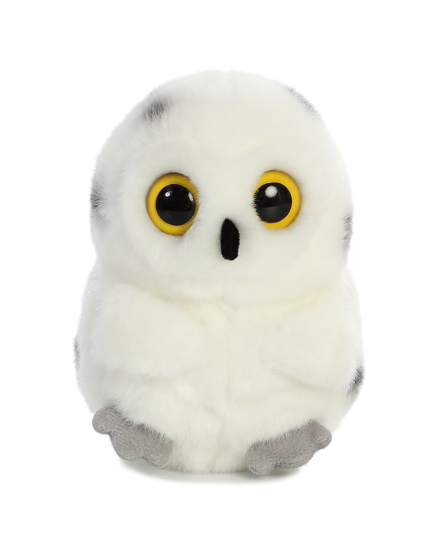 Aurora Round Rolly Pet Hoot Owl Stuffed Animal - White 5 Inches, Polyester, Model 16832 - Adorable On-The-Go Companion