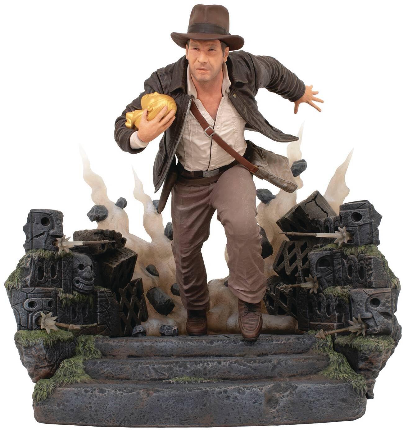 Diamond Select Toys Indiana Jones And The Raiders Of The Lost Ark: Escape With Idol Deluxe Gallery Statue