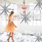 Toniful 4 Pcs 22Inch 4D Huge Silver Star Balloons Explosion Star Mylar Foil Balloons For Party Supplies Backdrop Christmas,New Y