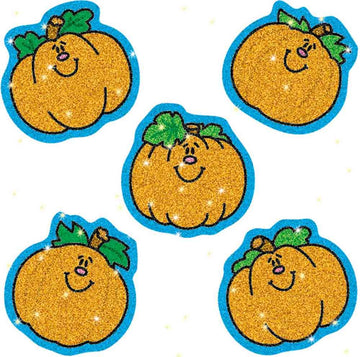 Carson Dellosa 75 Pumpkin Glitter Stickers, 3 Sheets of Incentives for Fall Crafts, Halloween, Scrapbooking, Teacher Planner, Re