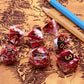 CREEBUY DND Dice Set Red Mix White Dice for Dungeon and Dragons D&D MTG 7-Die RPG Polyhedral Dice