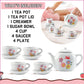 Liberty Imports 16 Piece Rose Flower Miniature Porcelain Ceramic Tea Set | Kids Toy Mini Pretend Play Kitchen Decorated Playset