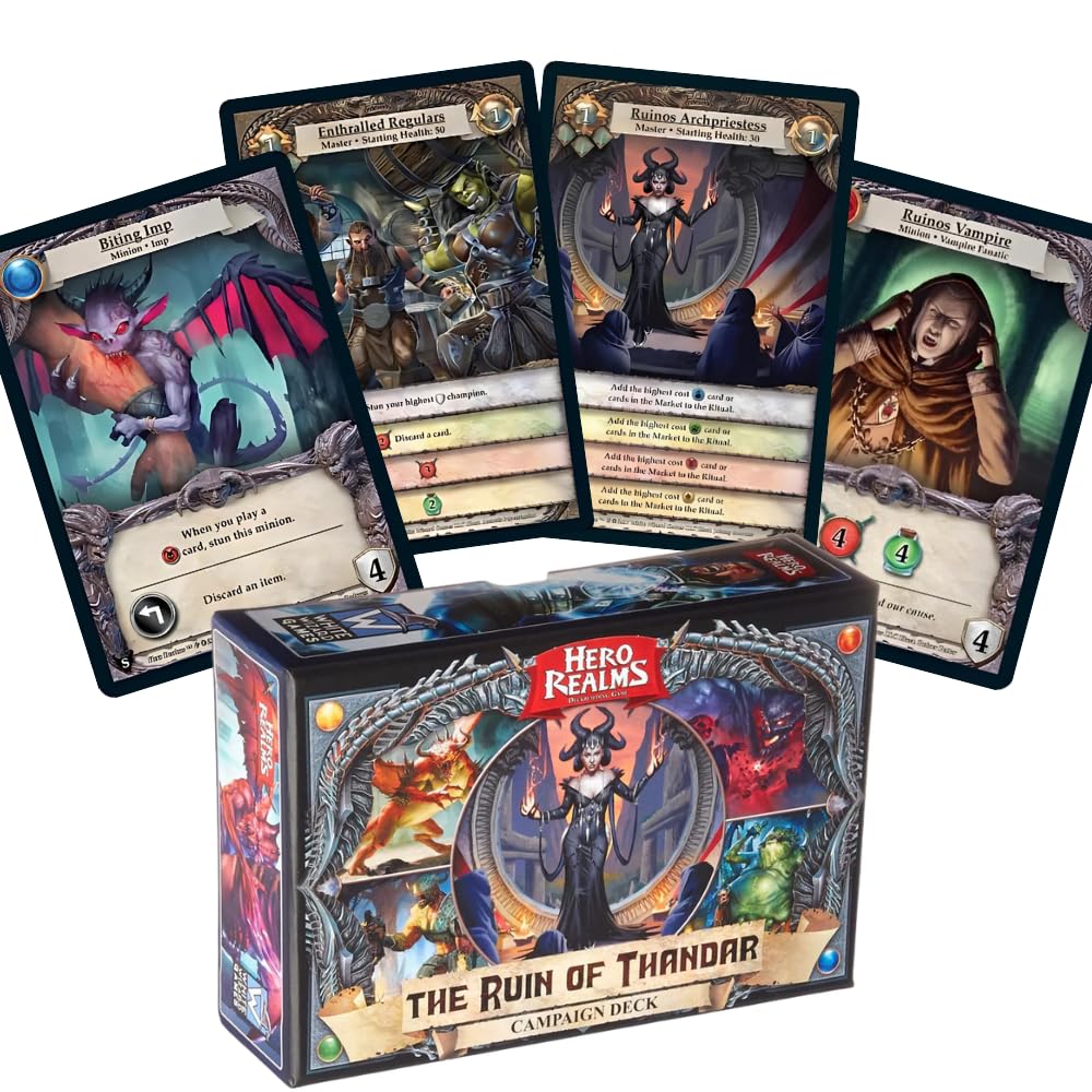 Hero Realms Hero Realms Bundle - Ruin of Thandar + 6 Character Packs, Small, Gold, Cardstock, Model WWG501-506