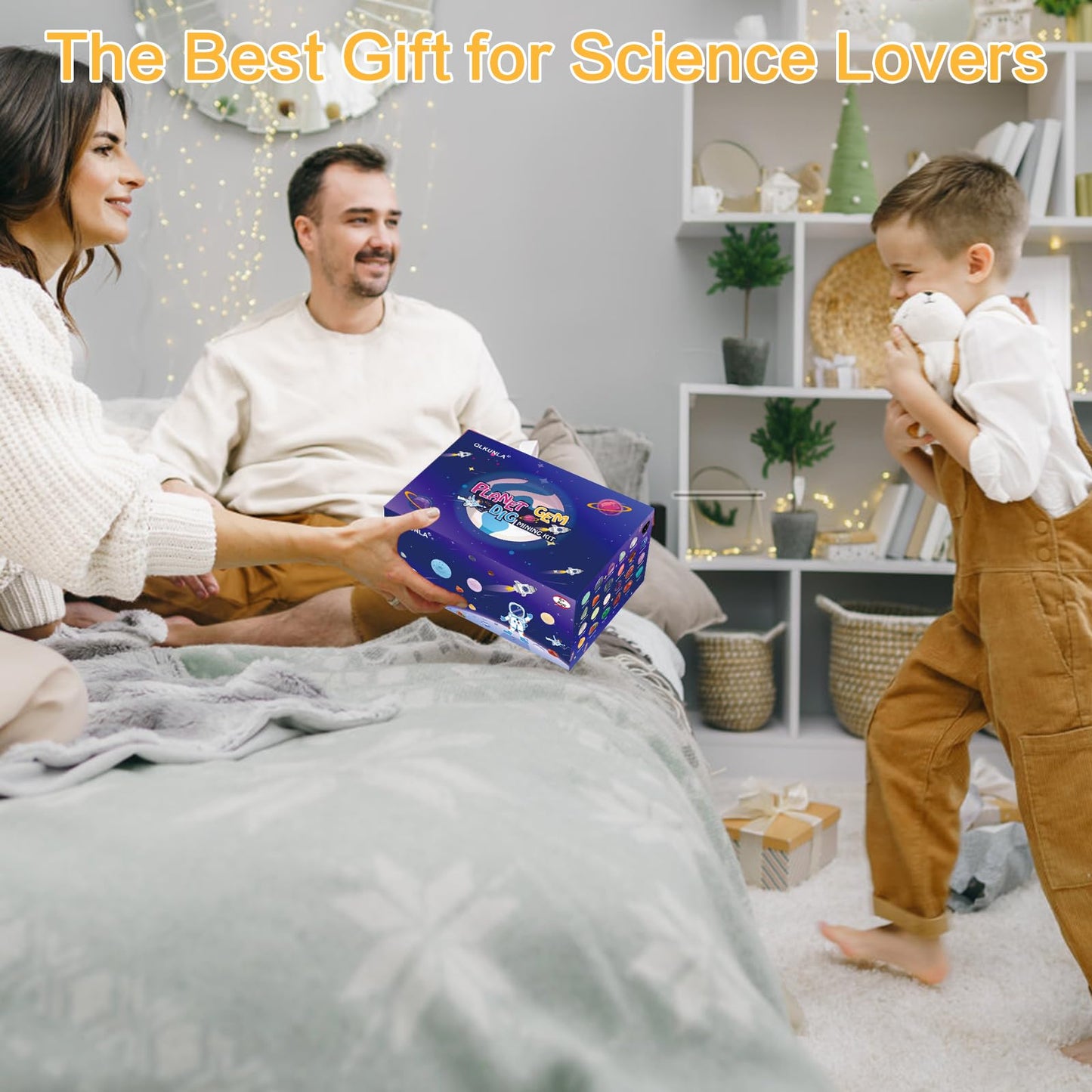 Qlkunla Gemstones Dig Kit, Excavate 24 Real Gems In Solar System Stem Educational Space Toys For Boys & Girls Archaeology Geolog